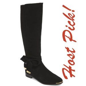 HP🎉 Ted Baker London NEW Tall Riding Boot Suede Leather OrthoLite Comfort Black